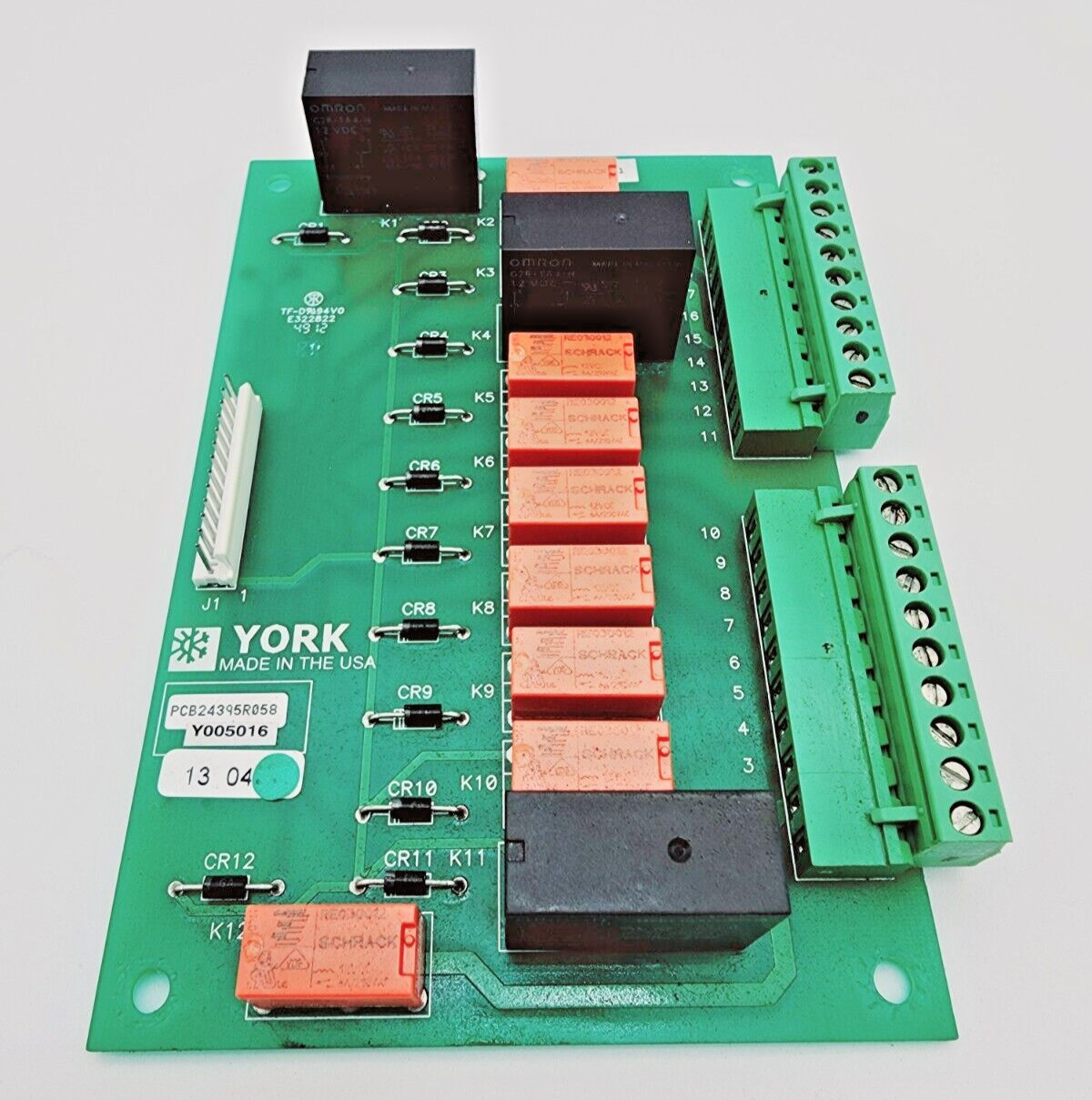 York Control 031-02479-001 PCB Y005016 Relay Circuit Board 30-Day Warranty