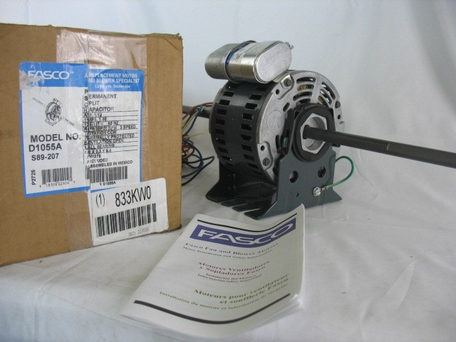 FASCO D1055A CONDENSER FAN MOTOR, 115 TO 127V AC, 1-PHASE, 1/12 HP, 833KW0, -NEW