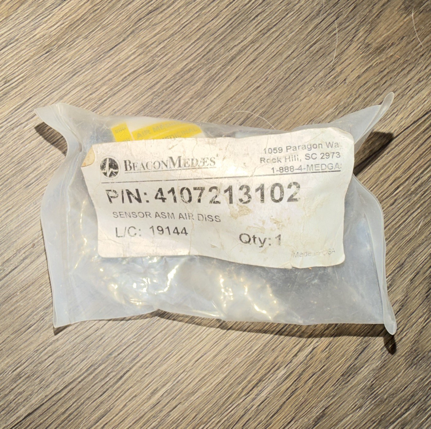 BeaconMedaes Medical Air Sensor ASM for MEDGA, 1/2in Clear Plastic 4107213102