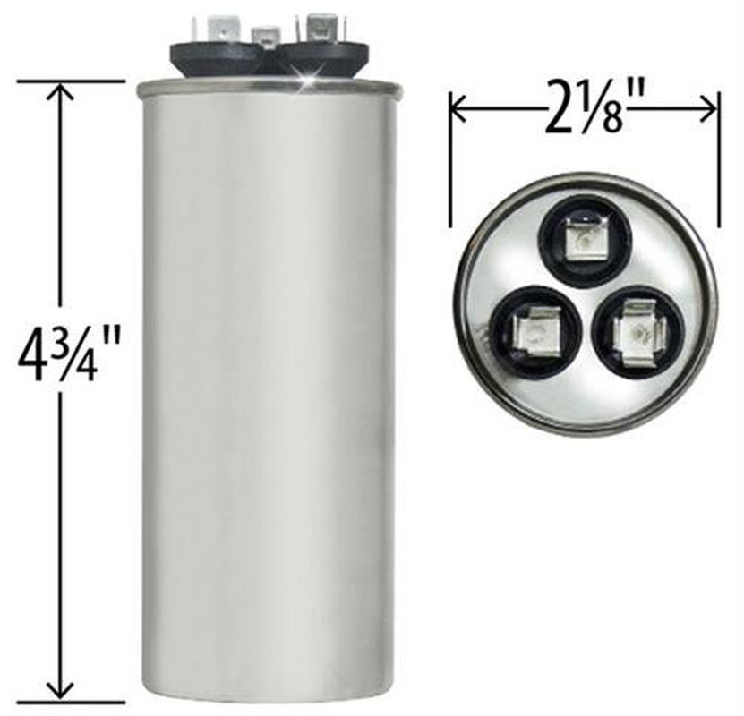 R100335-12 – 45 + 5 Uf MFD 440 Volt VAC – Lennox round Dual Run Capacitor Upgrad
