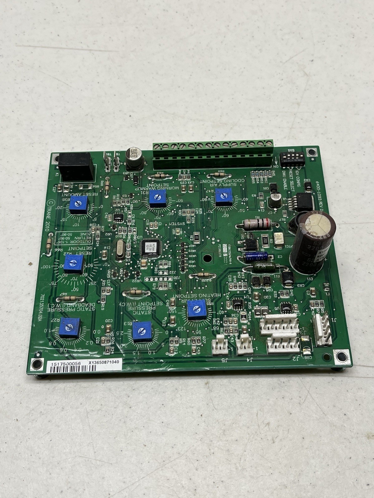 Trane Control Circuit Board X13650871040 6400-1093 REV D 30 DAY WARRANTY
