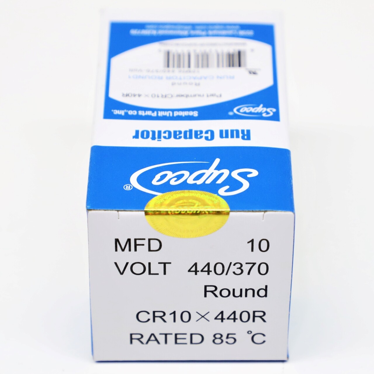 Supco CR10X440R HVAC Motor Round Run Capacitor 10 MFD 440 Volts
