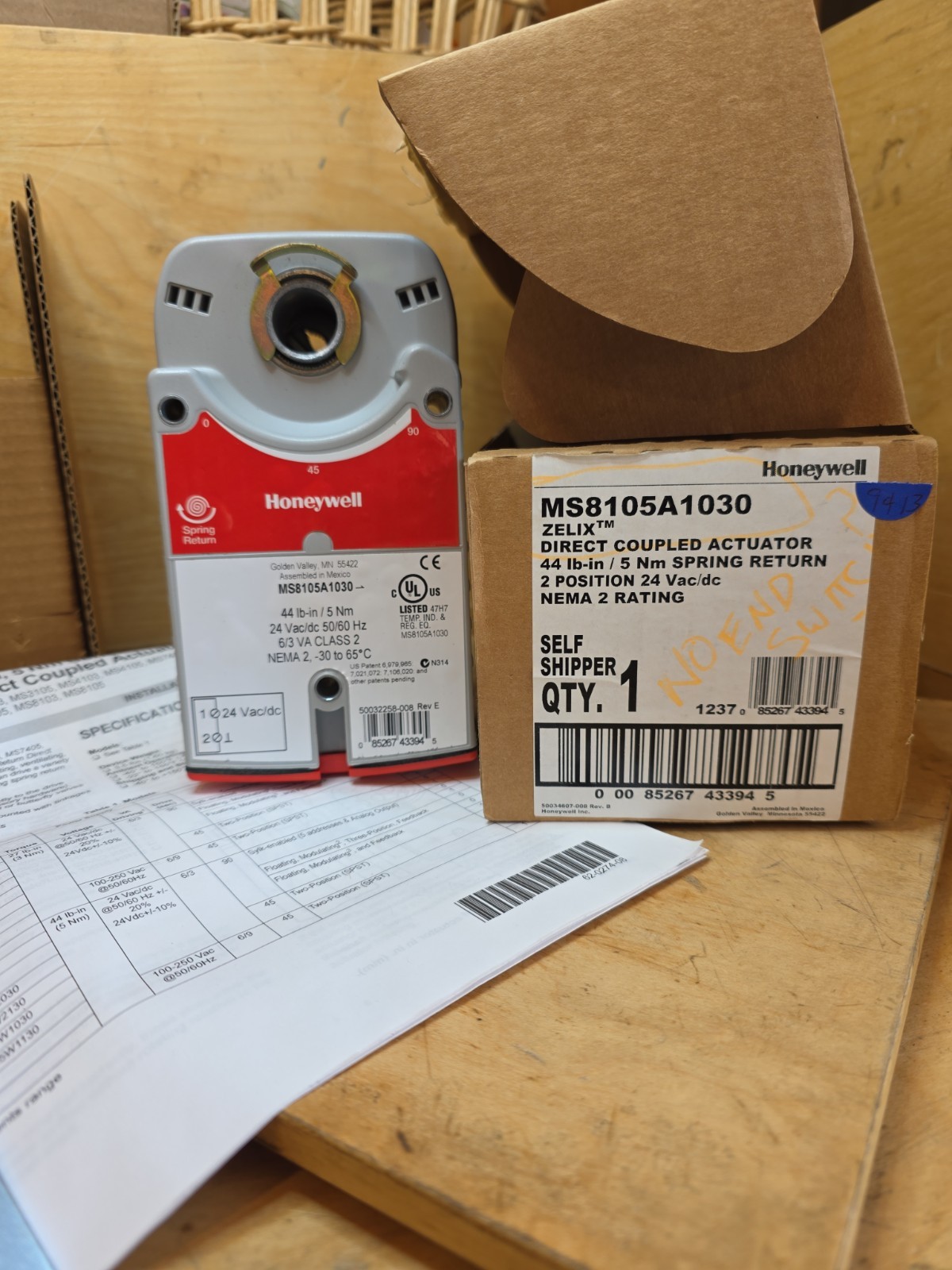 HONEYWELL ZELIX MS8105A1030 DIRECT COUPLED ACTUATOR NEW IN BOX