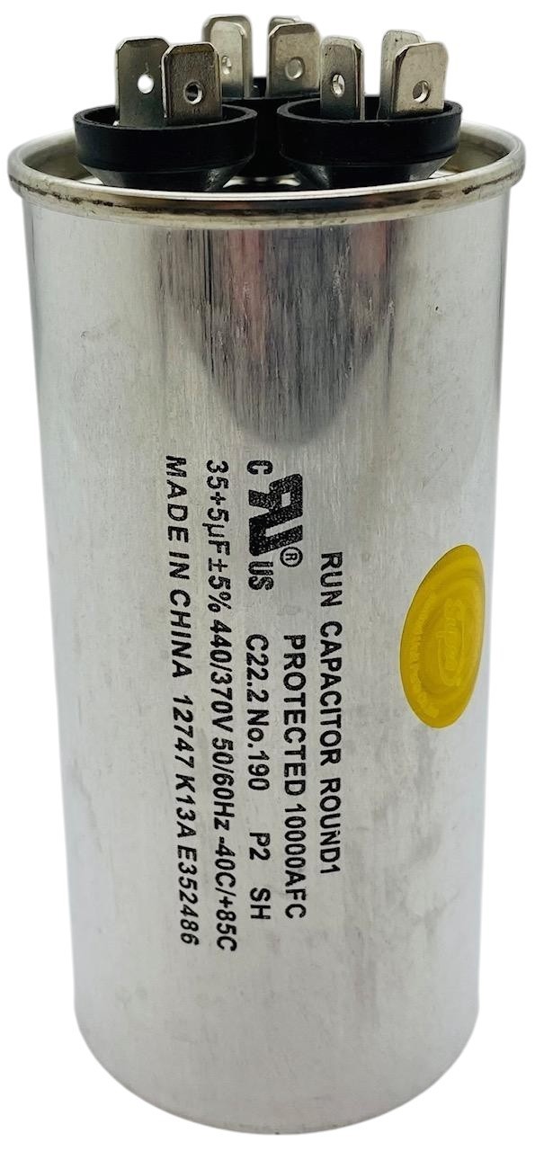 Supco Dual Round Run Capacitor | CD35+5X440R | 35 + 5 MFD | 440/370V