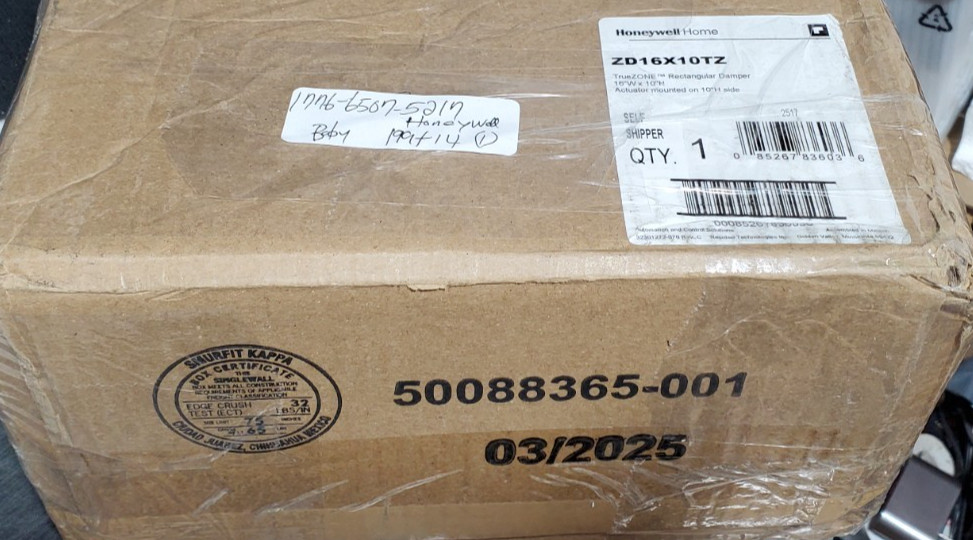 Honeywell TrueZONE ZD16x10TZ 16in x 10in Parallel Blade Zone Damper