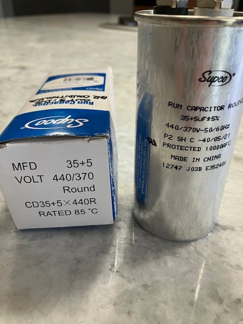 Supco Cd35+5X440R Round Dual Run Capacitor 35 + 5 MFD | 440/370V 687152177561