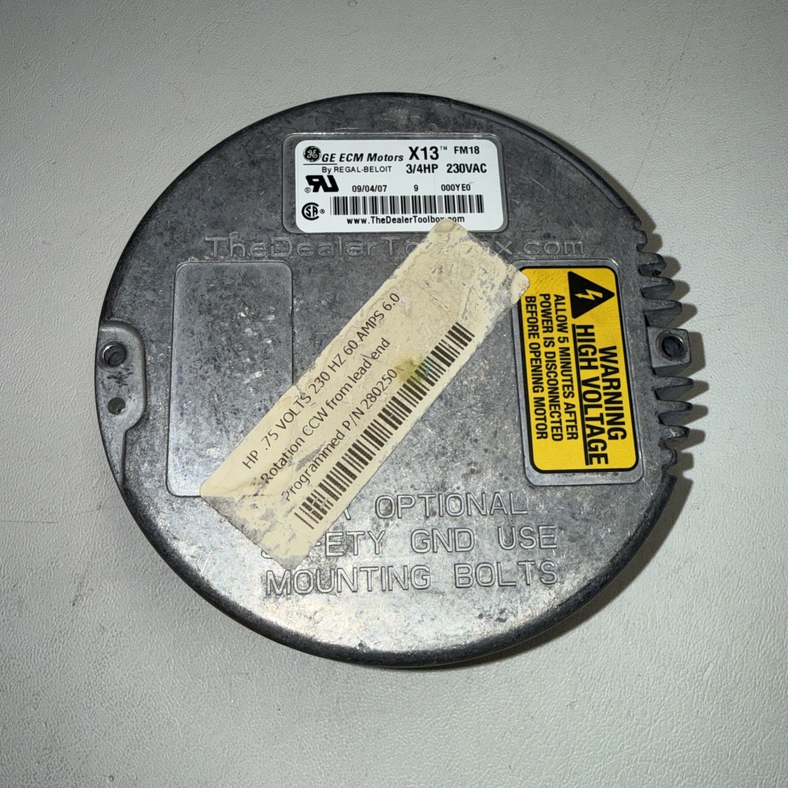 GE X13 ECM Motors FM18 230VAC 3/4hp CCW Rotating Module