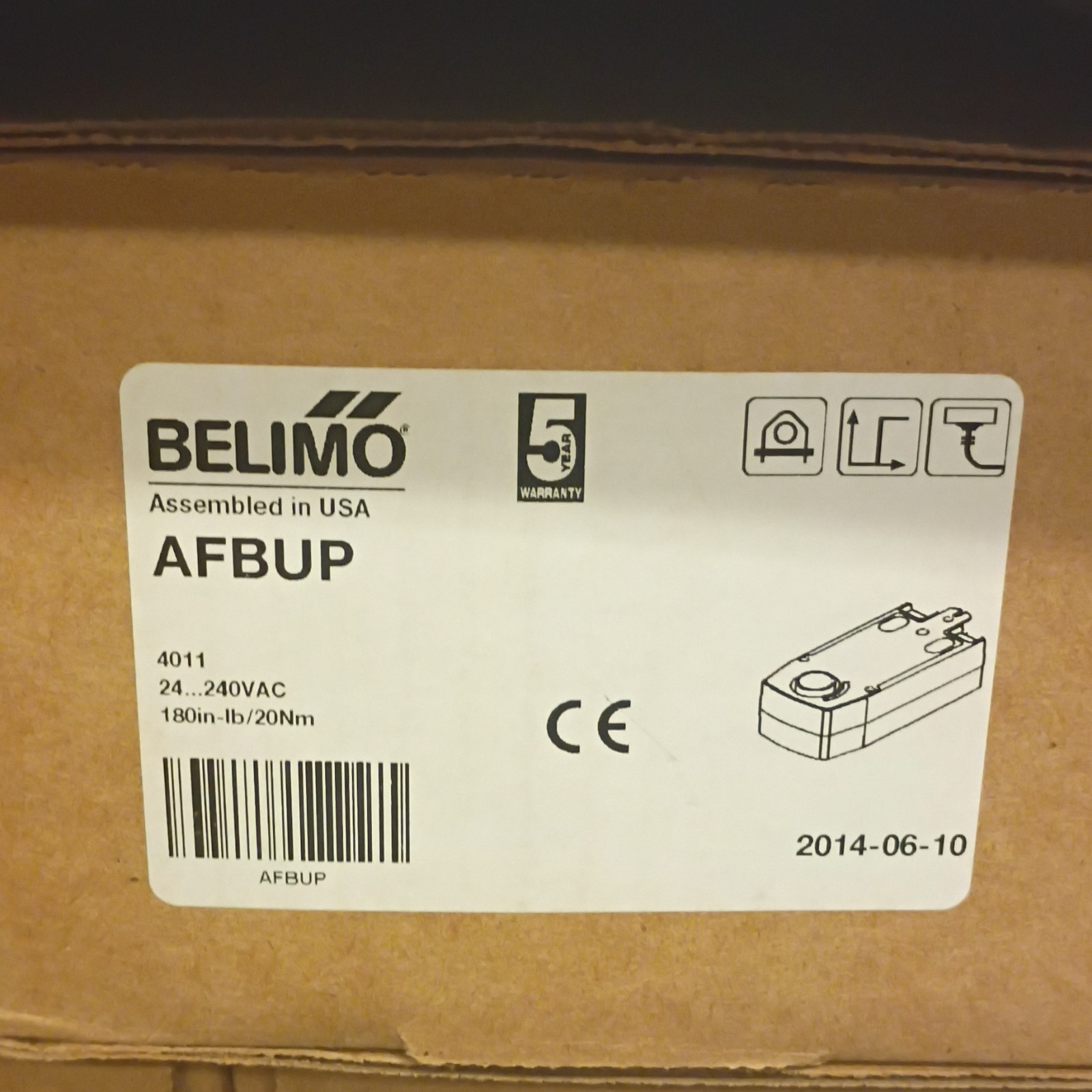 Belimo AFBUP HVAC Damper Actuator 24-240 VAC Corded Electric MPN AFBUP