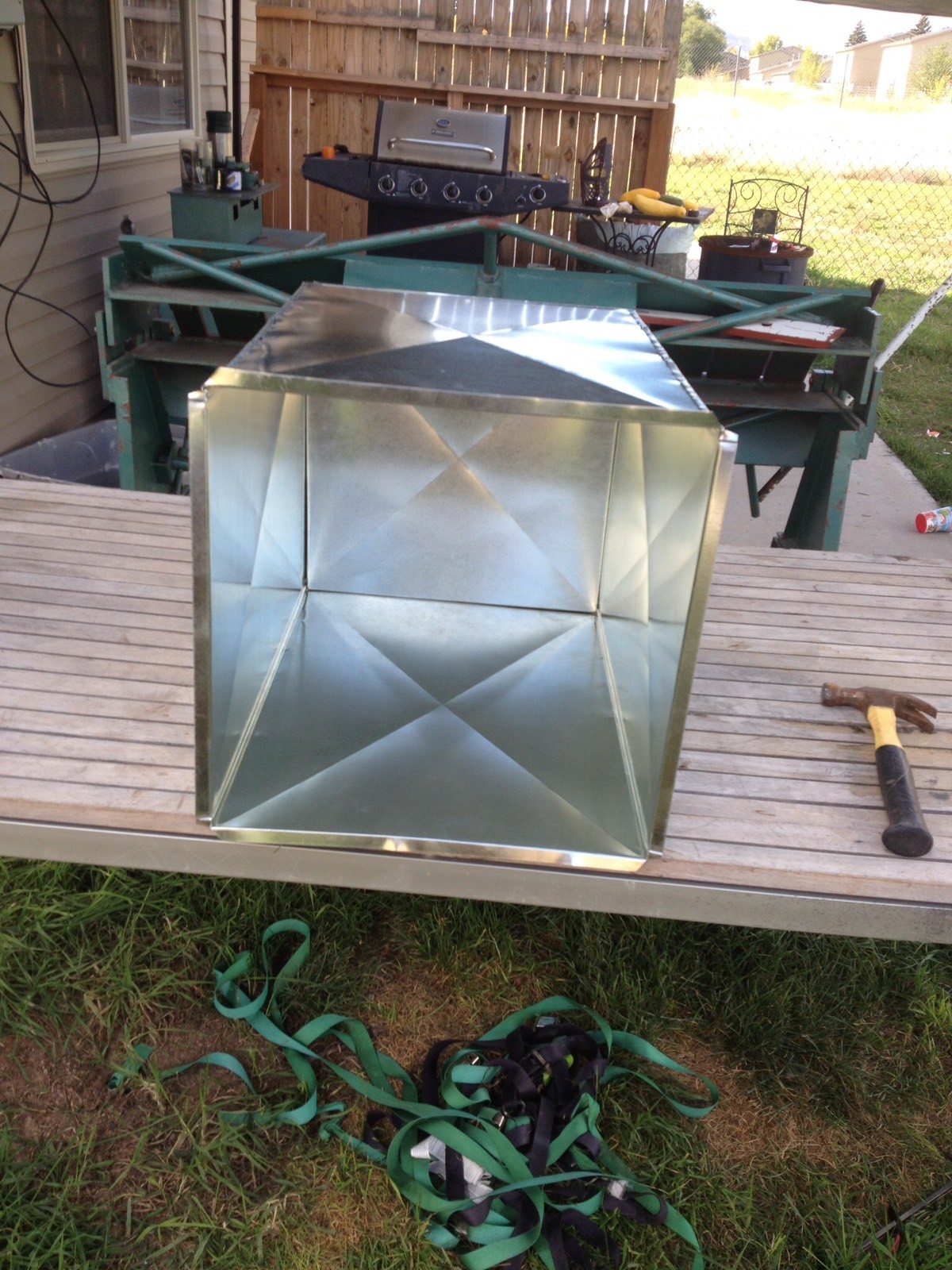 SUPPLY AIR DUCT PLENUM 17.5 X 21 X 18 LONG GALVANIZED STEEL 26 GAUGE