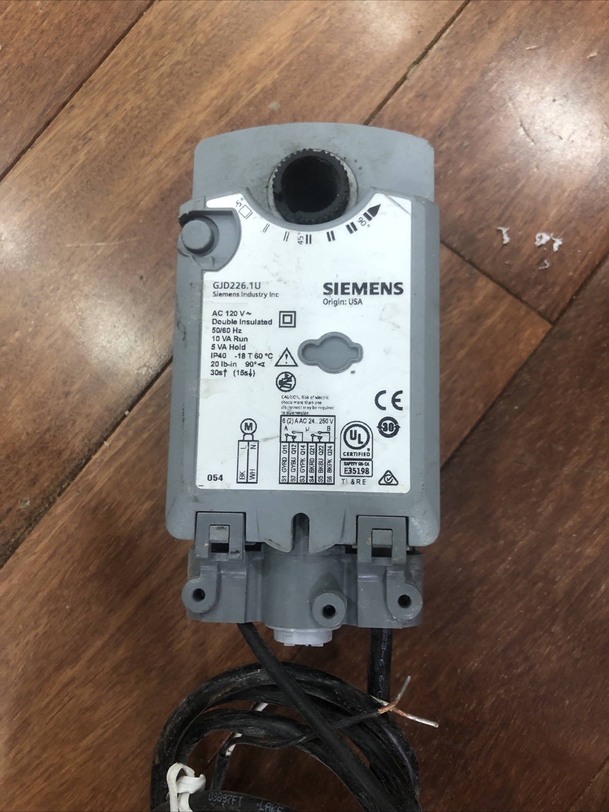 Siemens GJD226.1U Damper Actuator 120V Corded Electric Double Insulated