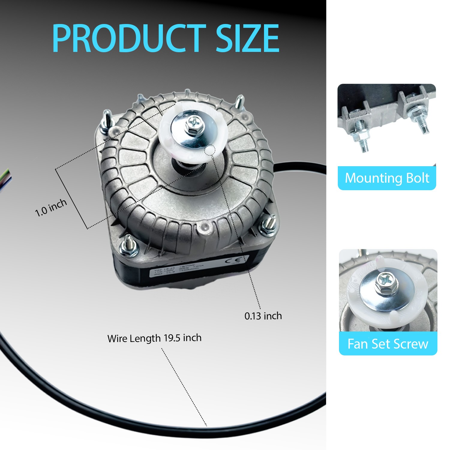 Condenser Fan Motor Replace Part#YZF18-25 18/70W 120V 60Hz 1.01A 1550 r/min