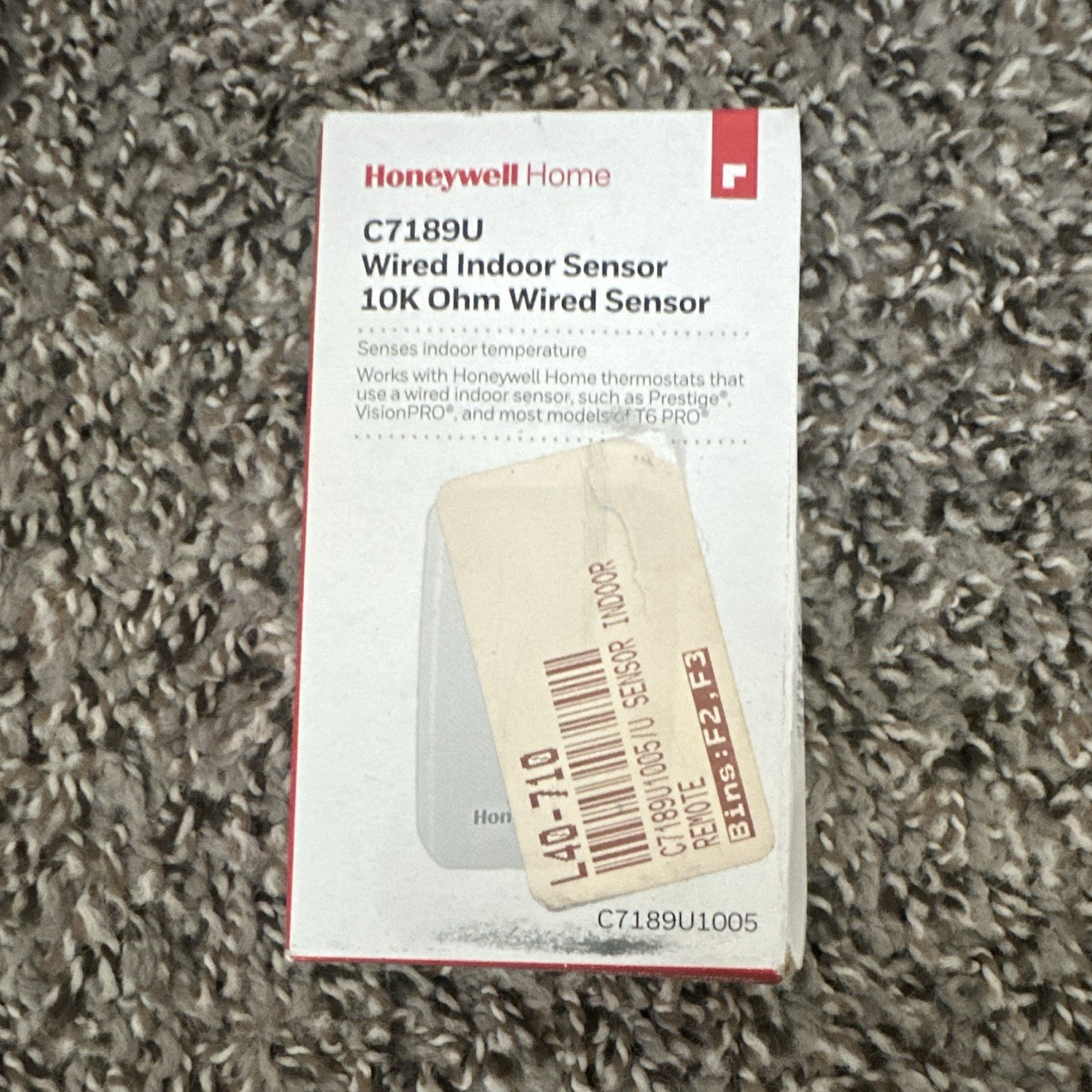 Honeywell Home C7189U Wired Indoor Sensor 10K Ohm White C7189U1005