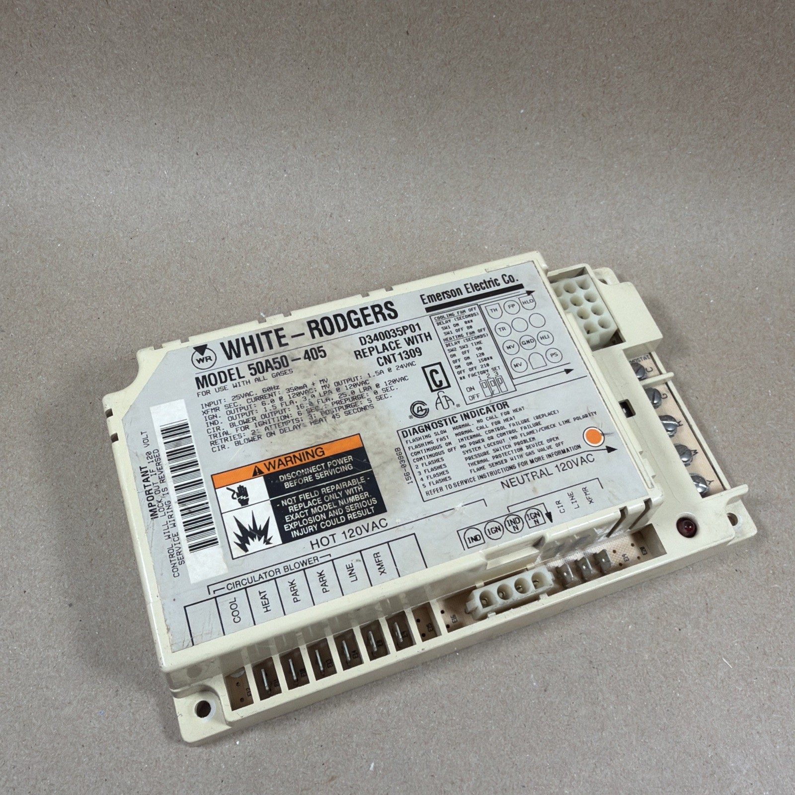 🔥🔥 White Rodgers Control Board Ignition Furnace CNT1309 50A50-405 D340035P01