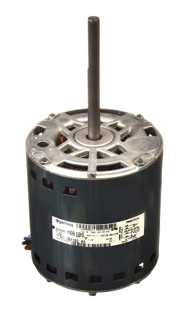 Rheem Blower Motor – 3/4 HP, 1 Phase, 2 Speed, 460V, 1075 RPM – 51-102182-04