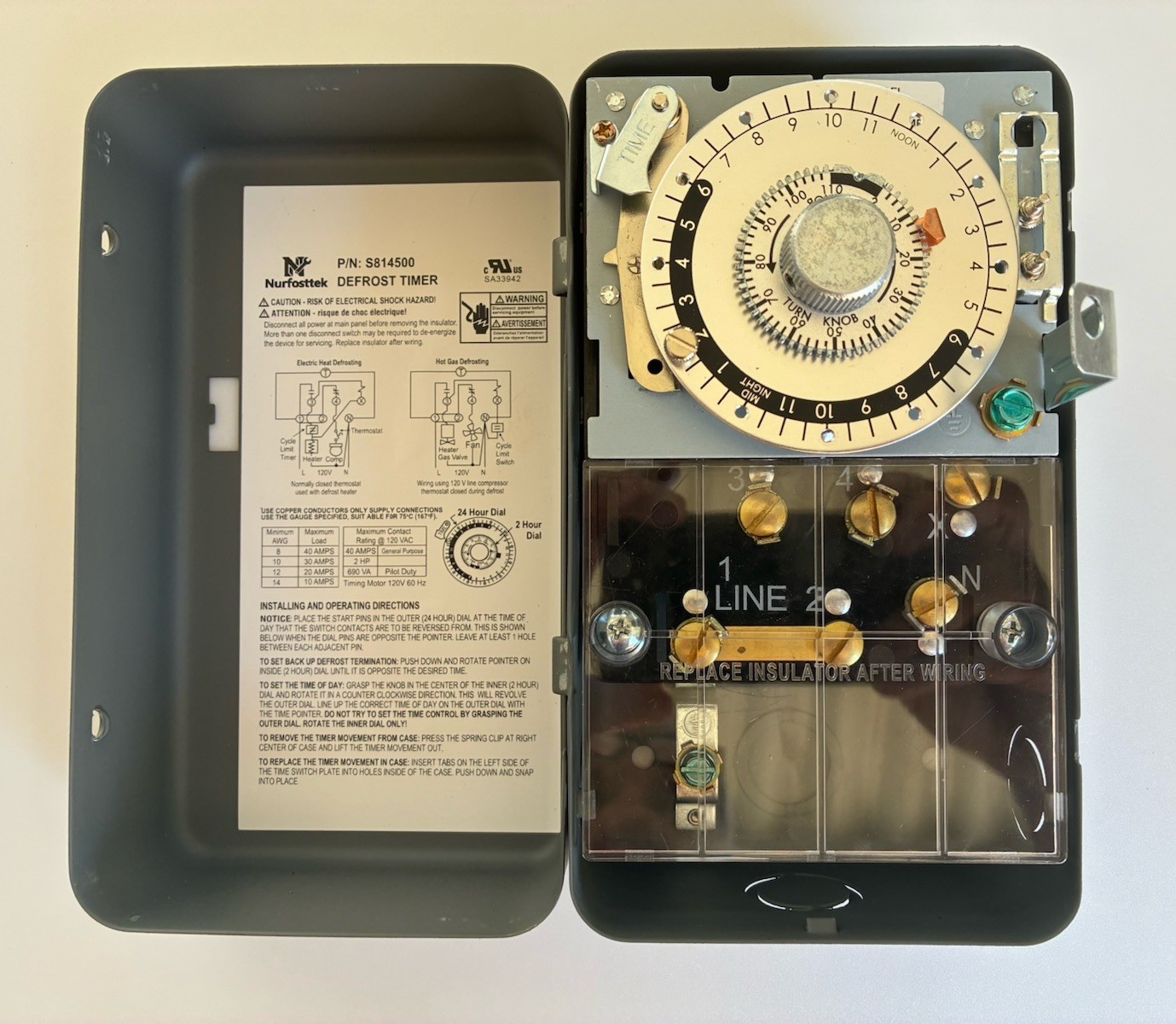 Nurfosttek S814500 Defrost Timer 120V 40A 2HP Walk-In Cooler Open Box