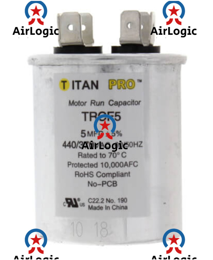Supco CR5x370R Motor Round Single Run Capacitor 5 MFD 370 440 VAC Volt