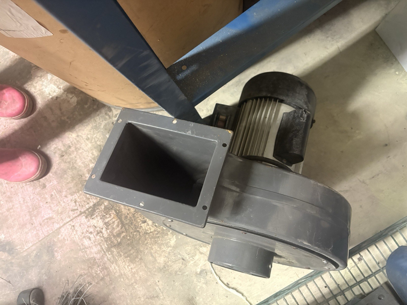 Gray Centrifugal Blower Metal HVAC Fan Corded Electric Industrial