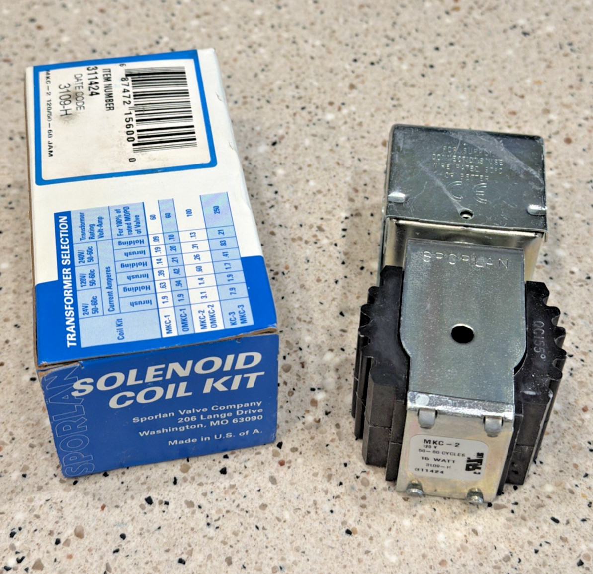 Sporlan 311424 Solenoid Coil Kit MKC-2 , 120/50-60 *NEW IN BOX US SELLER*