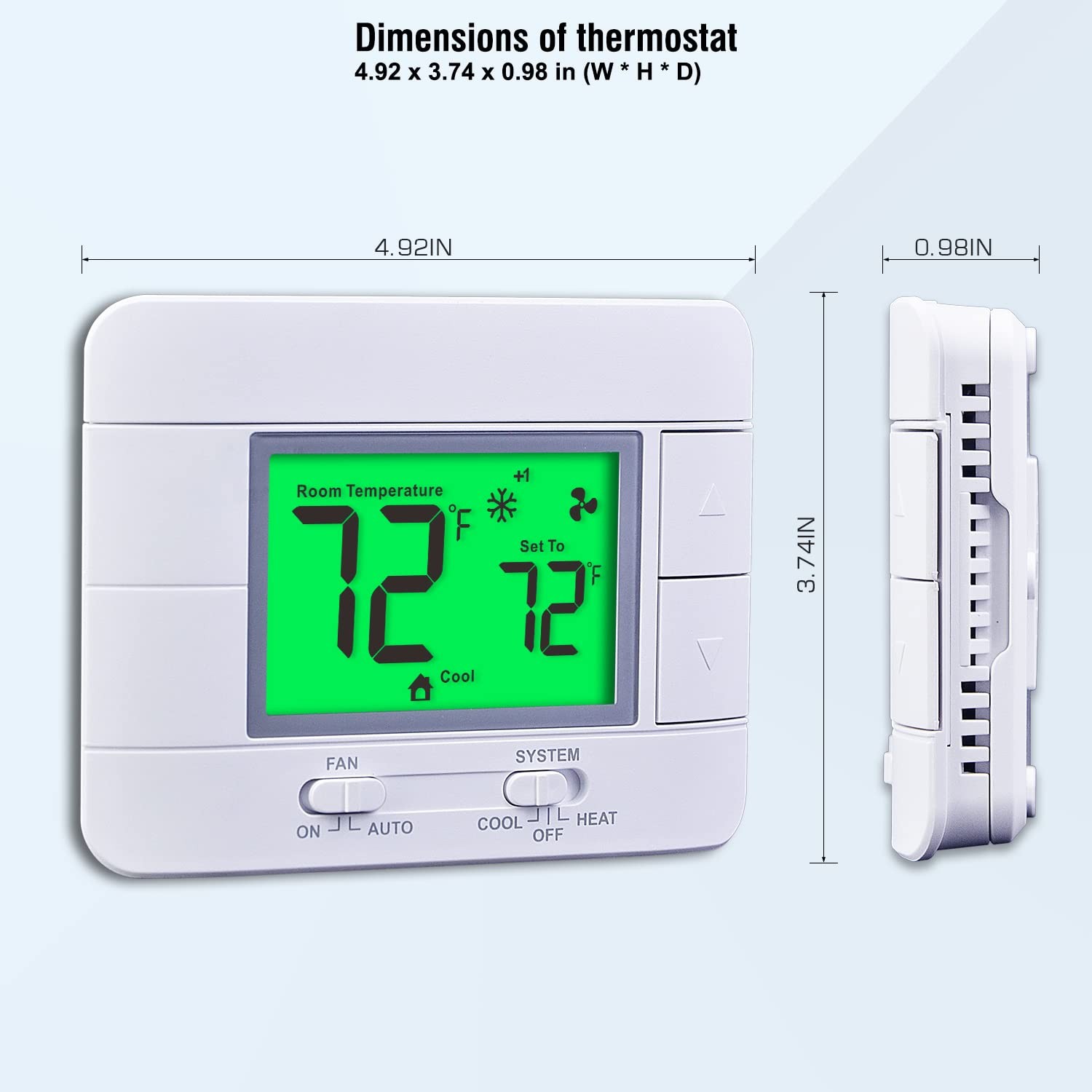 Upgraded Multi-Stage Non-Programmable Thermostats for Home 2 Heat/2 Green