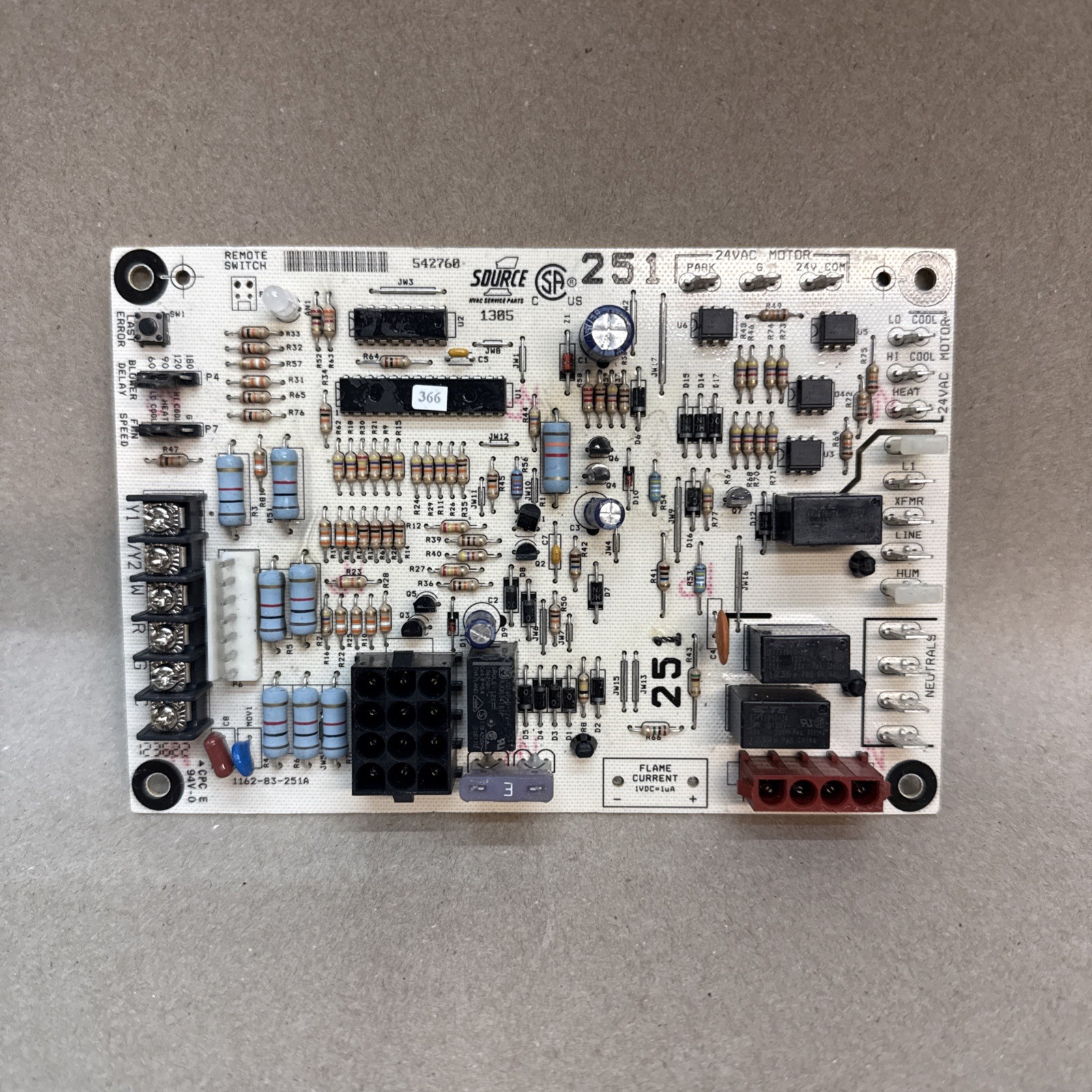 🔥🔥 1162-251 YORK Control Circuit Board 542760 Source 1 251 1162-83-2511A B3