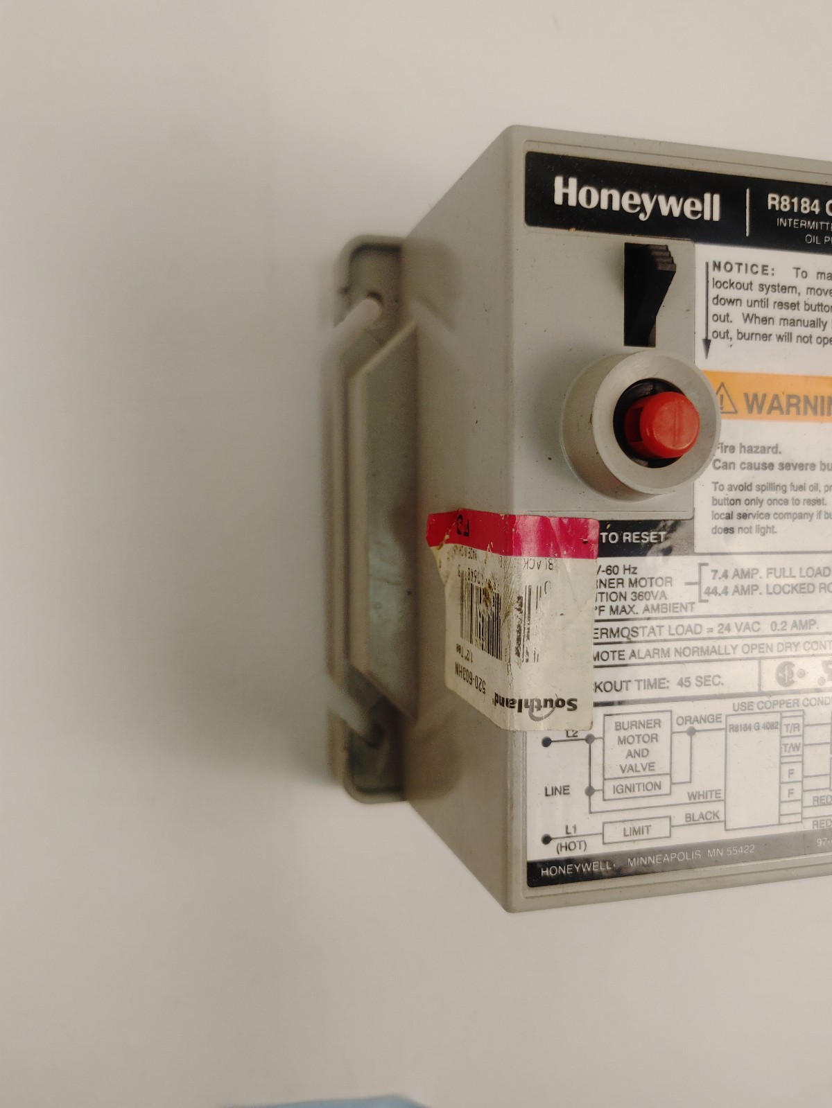 HONEYWELL R8184G 4082 Oil Burner Control