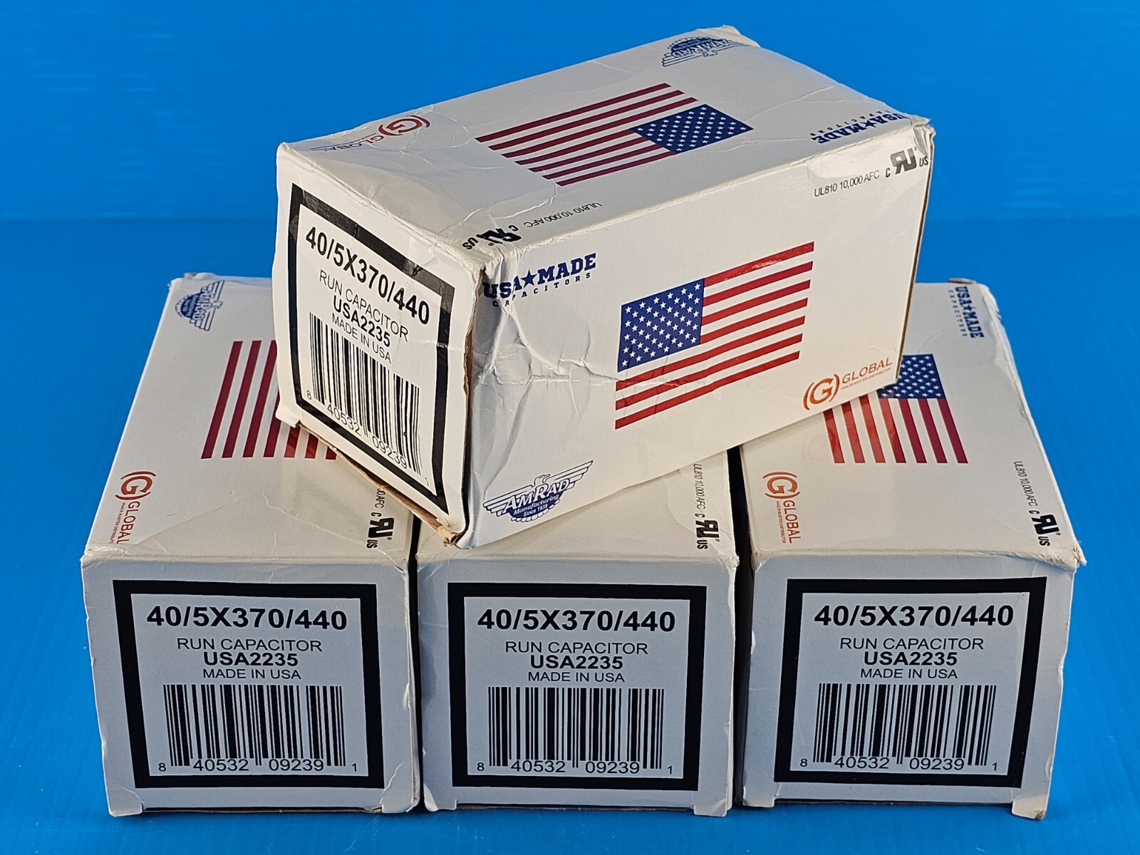NEW AmRad USA2235 Run Capacitor, 40+5 OFMD x 370/440 VAC, CPT ( Lot of 4 )