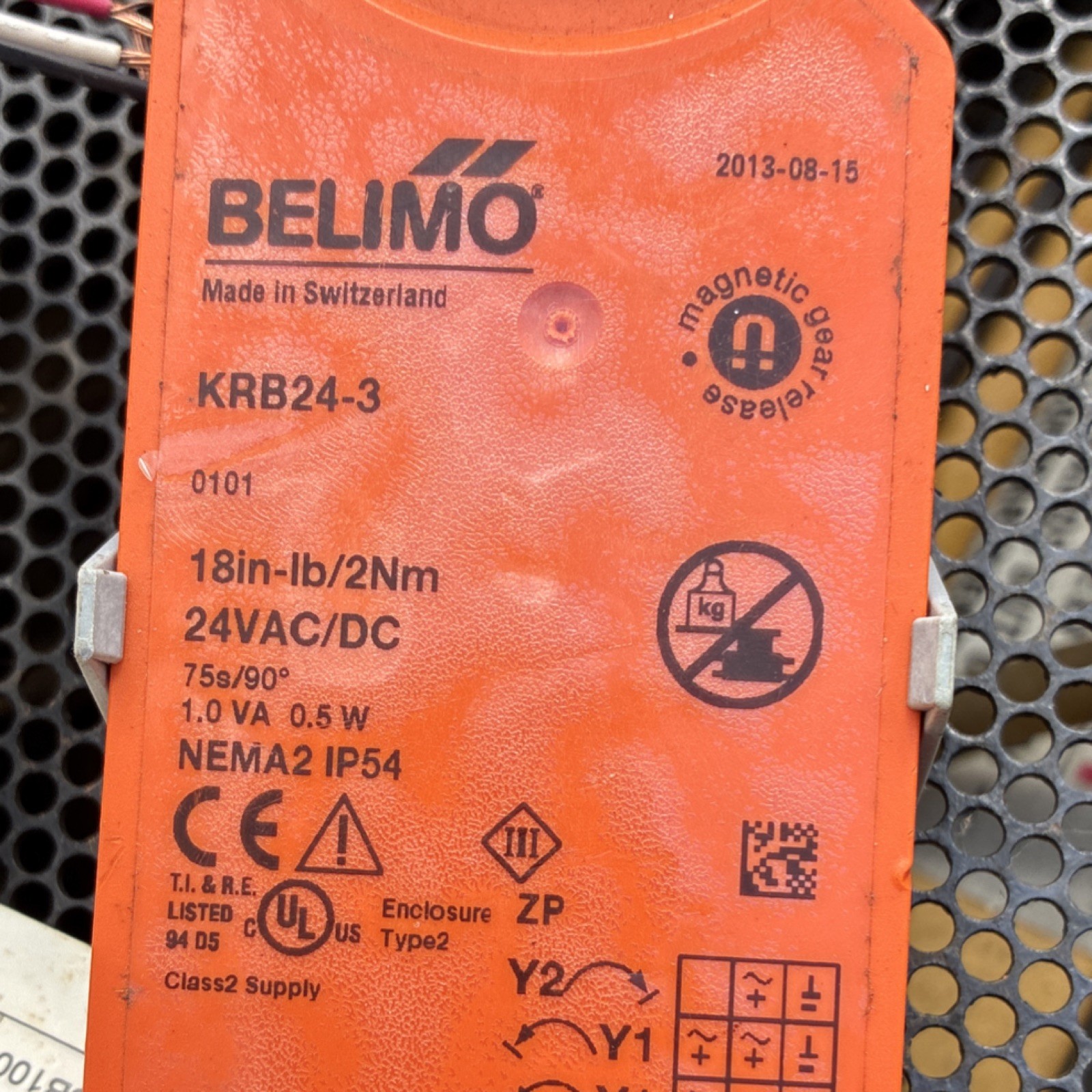 Belimo KRB24-3 Damper Actuator Corded Electric 24 VAC/DC Direct Mount