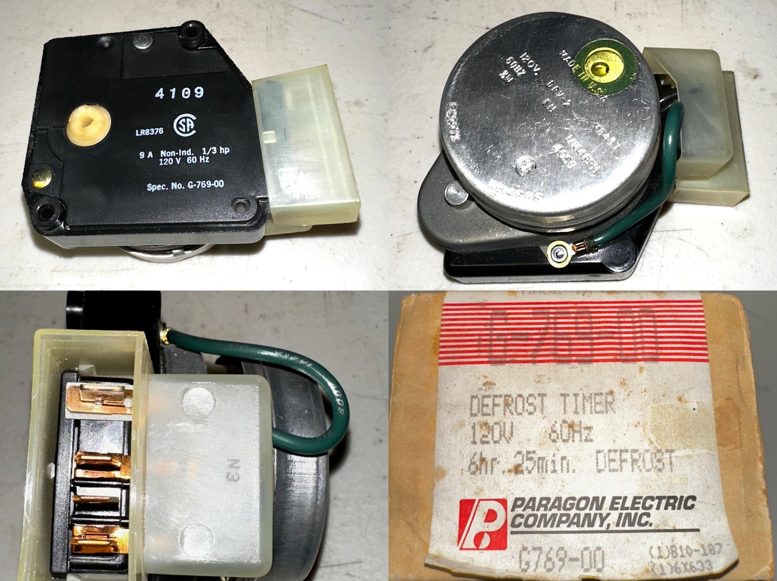 NEW PARAGON ELECTRIC G-769-00 DEFROST TIMER 120V 60HZ 6HRS 25MIN DEFROST