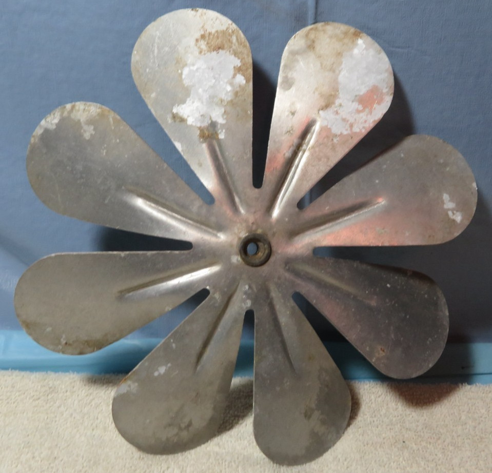 VINTAGE ALUMINUM FAN 8 BLADE MAN CAVE DECOR Steampunk Robot Altered Art