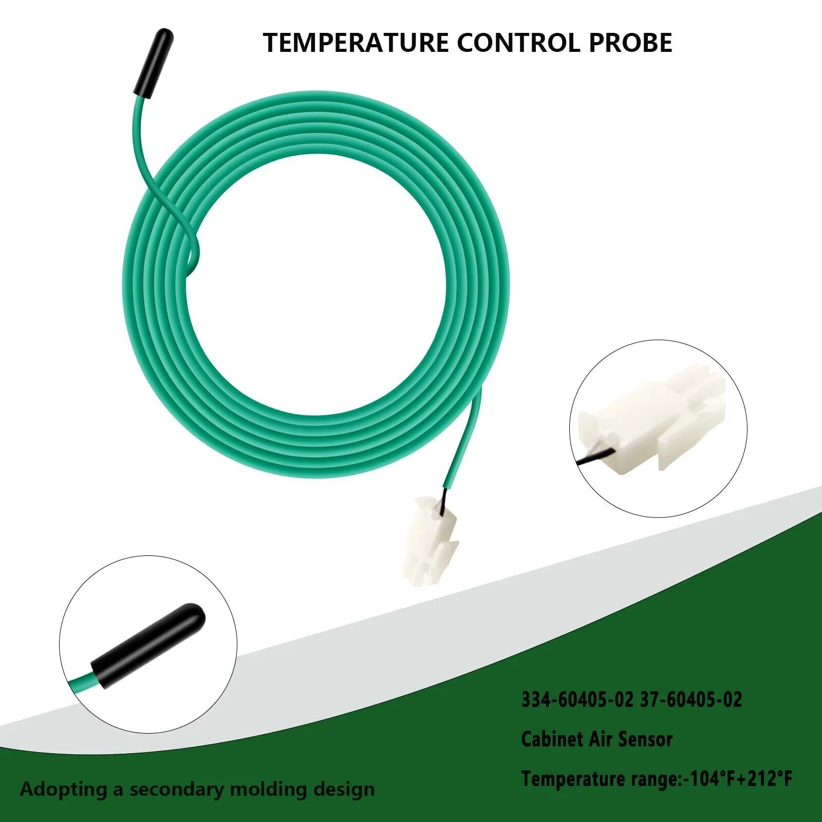 Temperature Sensor Probe Green 74″ Cabinet Replacement NEW Refrigerator HVAC