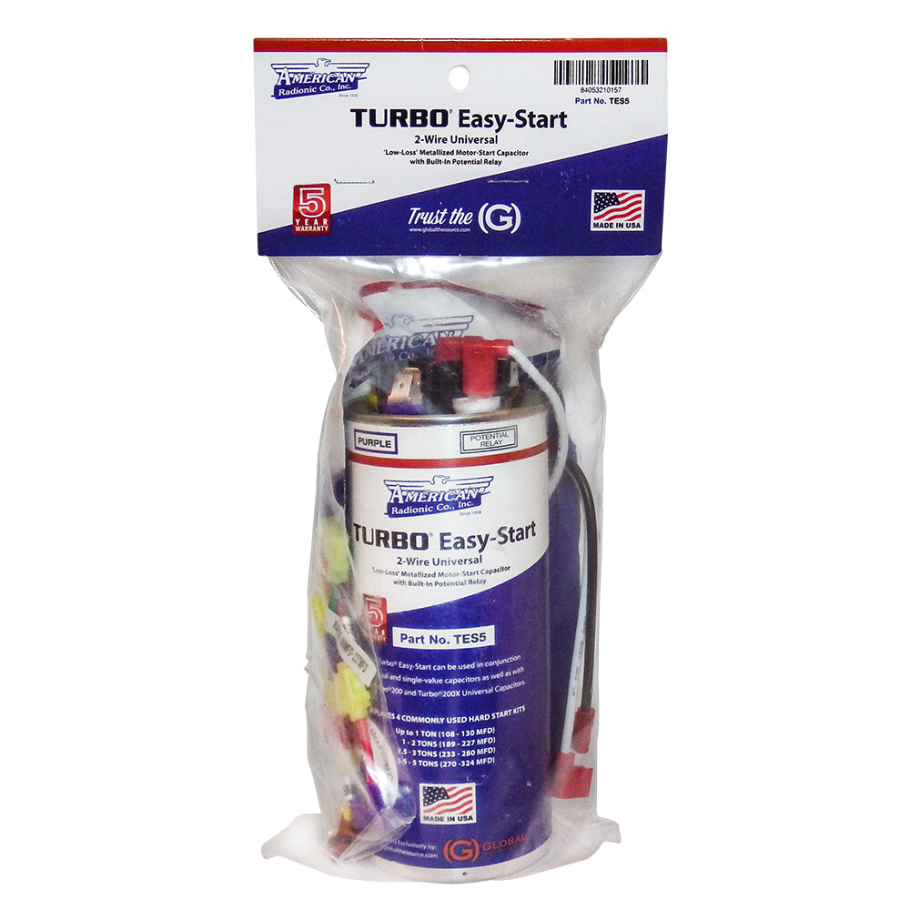 Amrad – TES5 Turbo Universal Hard-Start, 2-Wire, Up to 330V, Up to 324 MFD