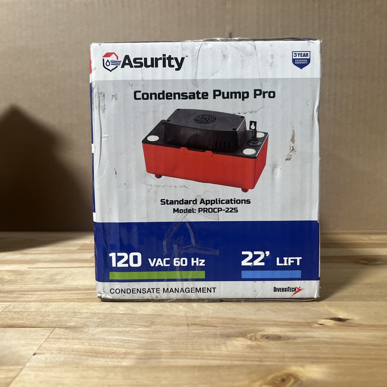 Asurity PROCP-22S Pro Condensate Pump 120V 60Hz 22’ Lift – New Open Box