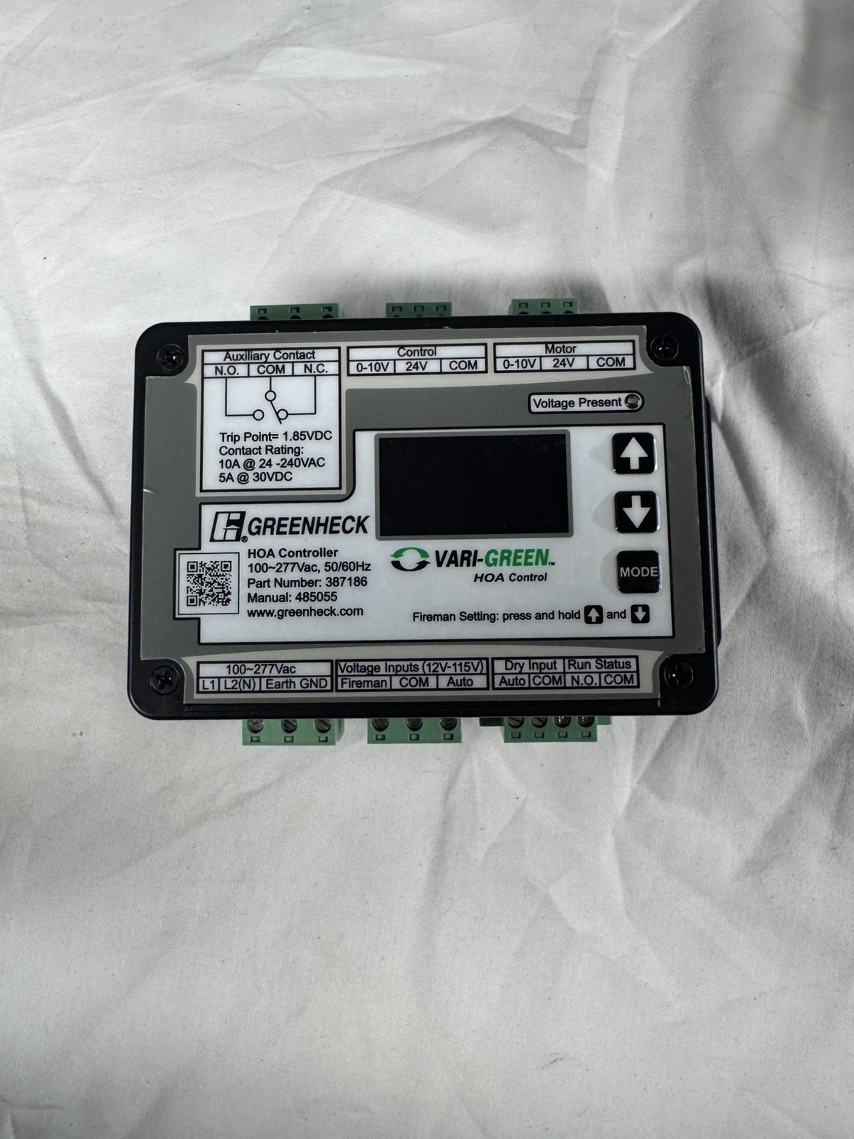 Greenheck 387186 Vari-Green HOA Control 100-277VAC 50/60 Hz