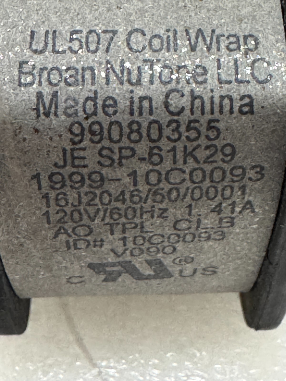 BROAN NUTONE CHINA FAN BLOWER MOTOR 99080355 120V 60HZ 1.41A JE SP-61K29 NEW