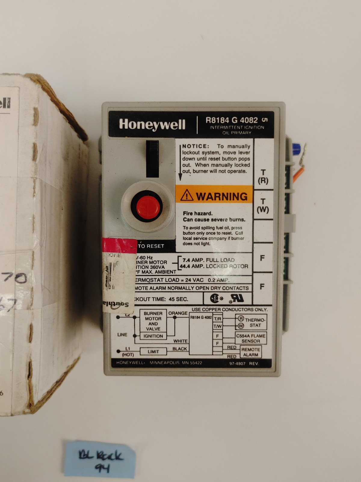 HONEYWELL R8184G 4082 Oil Burner Control