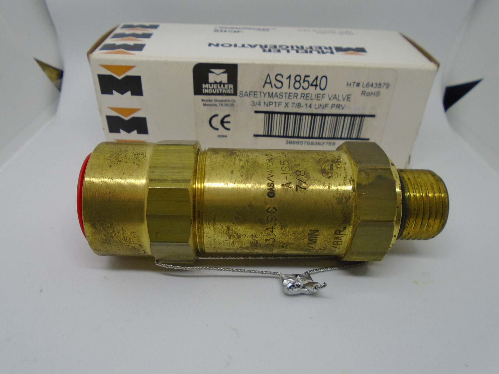 Mueller AS18540 SafetyMaster Relief Valve 3/4 NPTF x 7/8-14 UNF PRV 388PSI