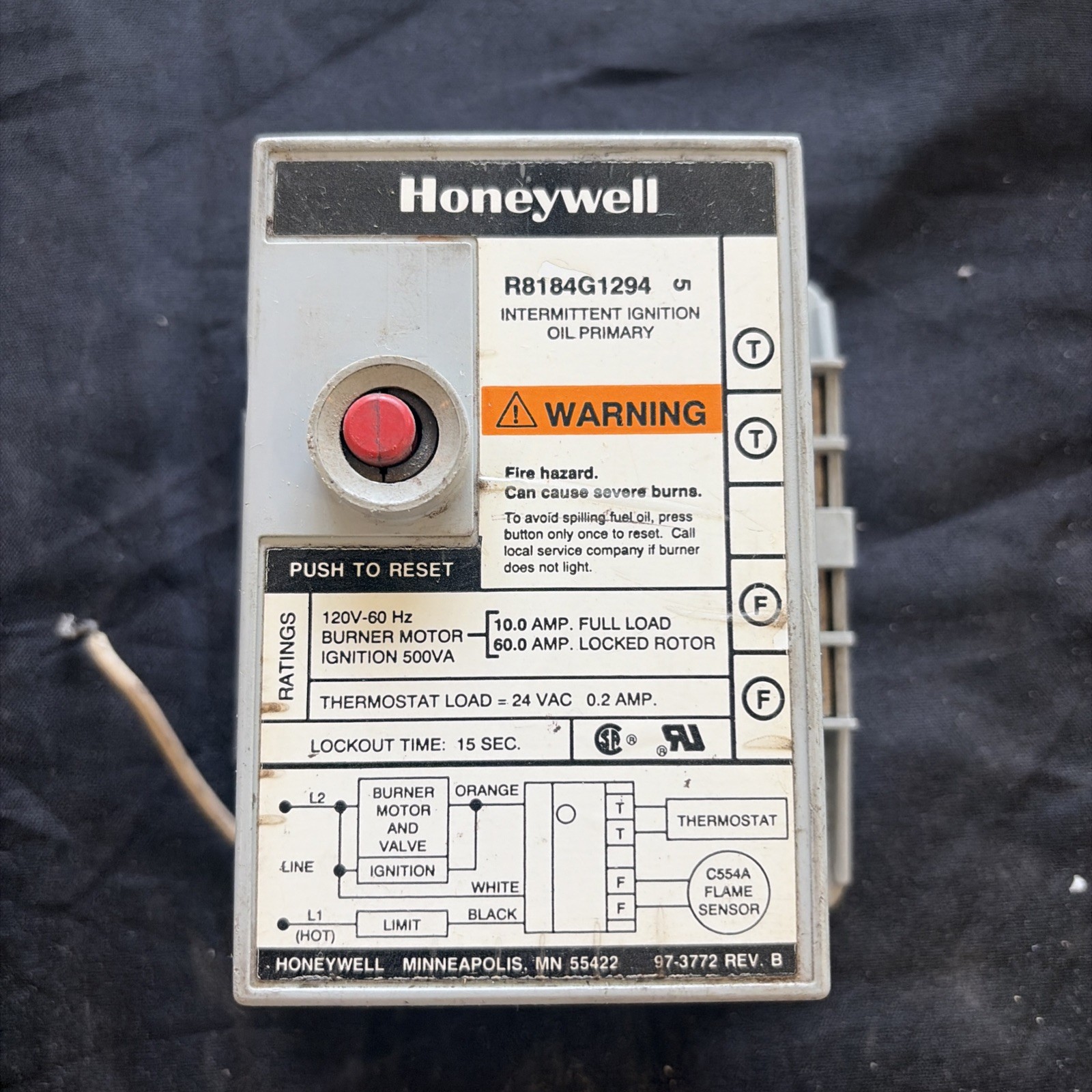 Resideo R8184G1294 Protectorlay Oil Burner Control Honeywell