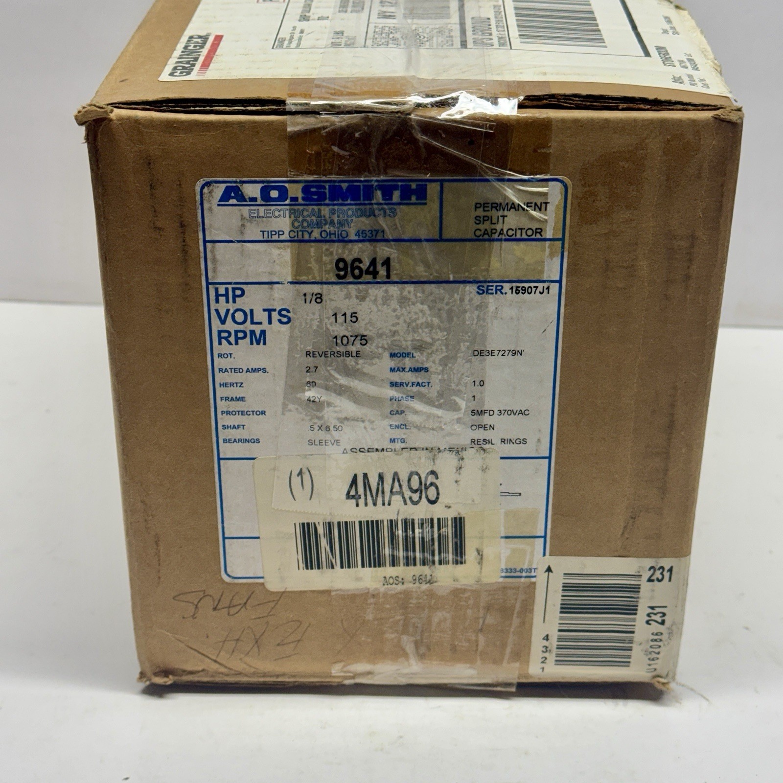 A.O. Smith DE3E279N Universal Electric Motor 1/8HP 115V 1075RPM