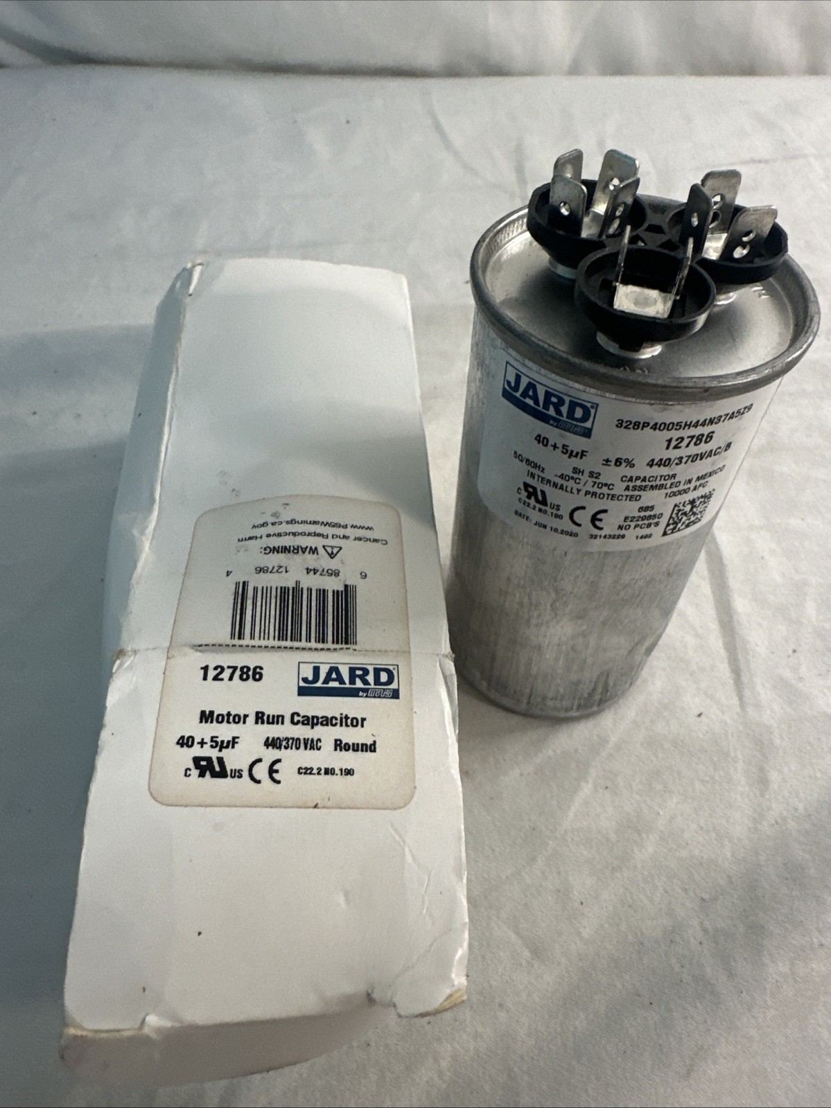 40 + 5 uF Jard by MARS 12786 MFD 440V Motor Run Capacitor, Round