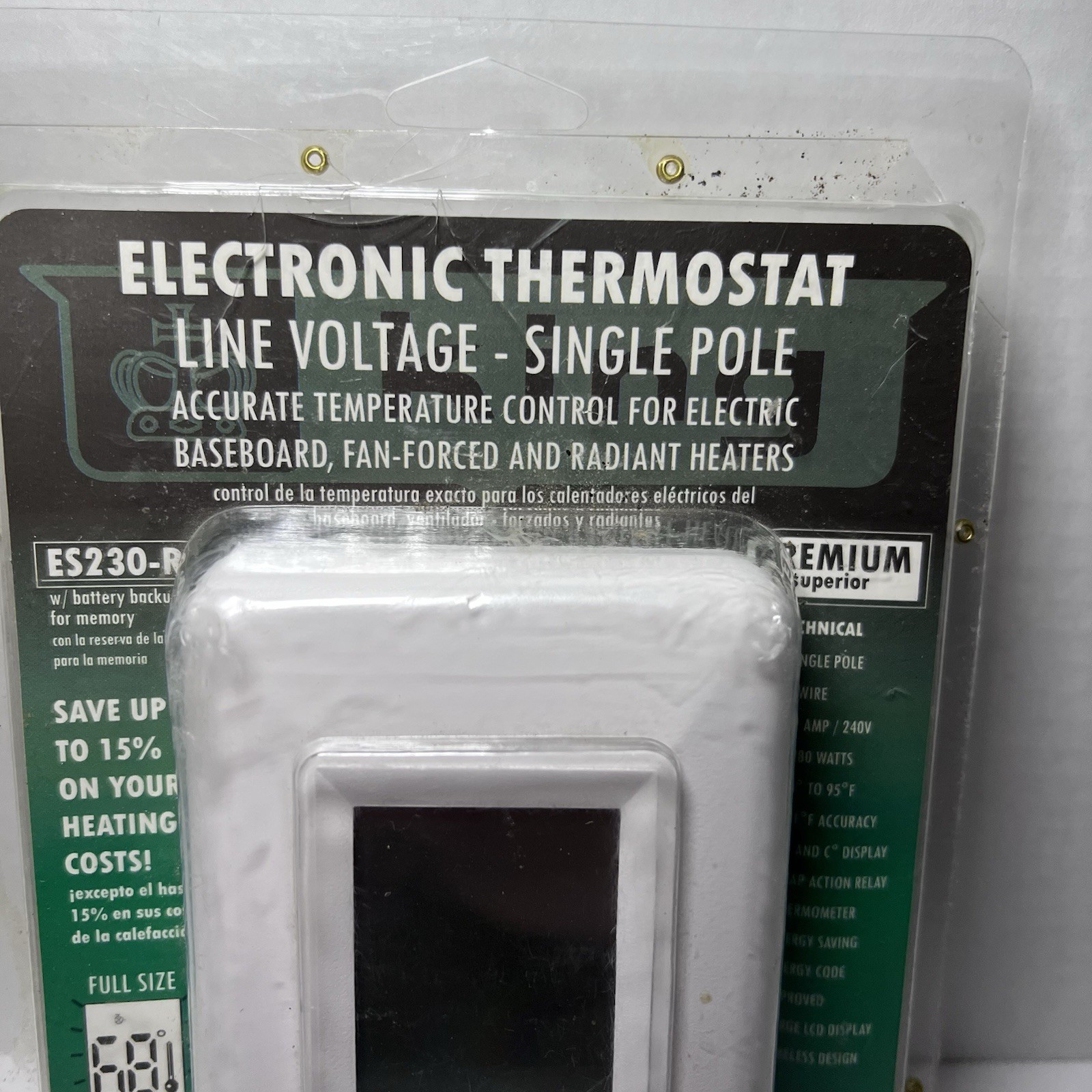 King Electrical ES230-R Digital Thermostat 240v/208v Brand New Sealed