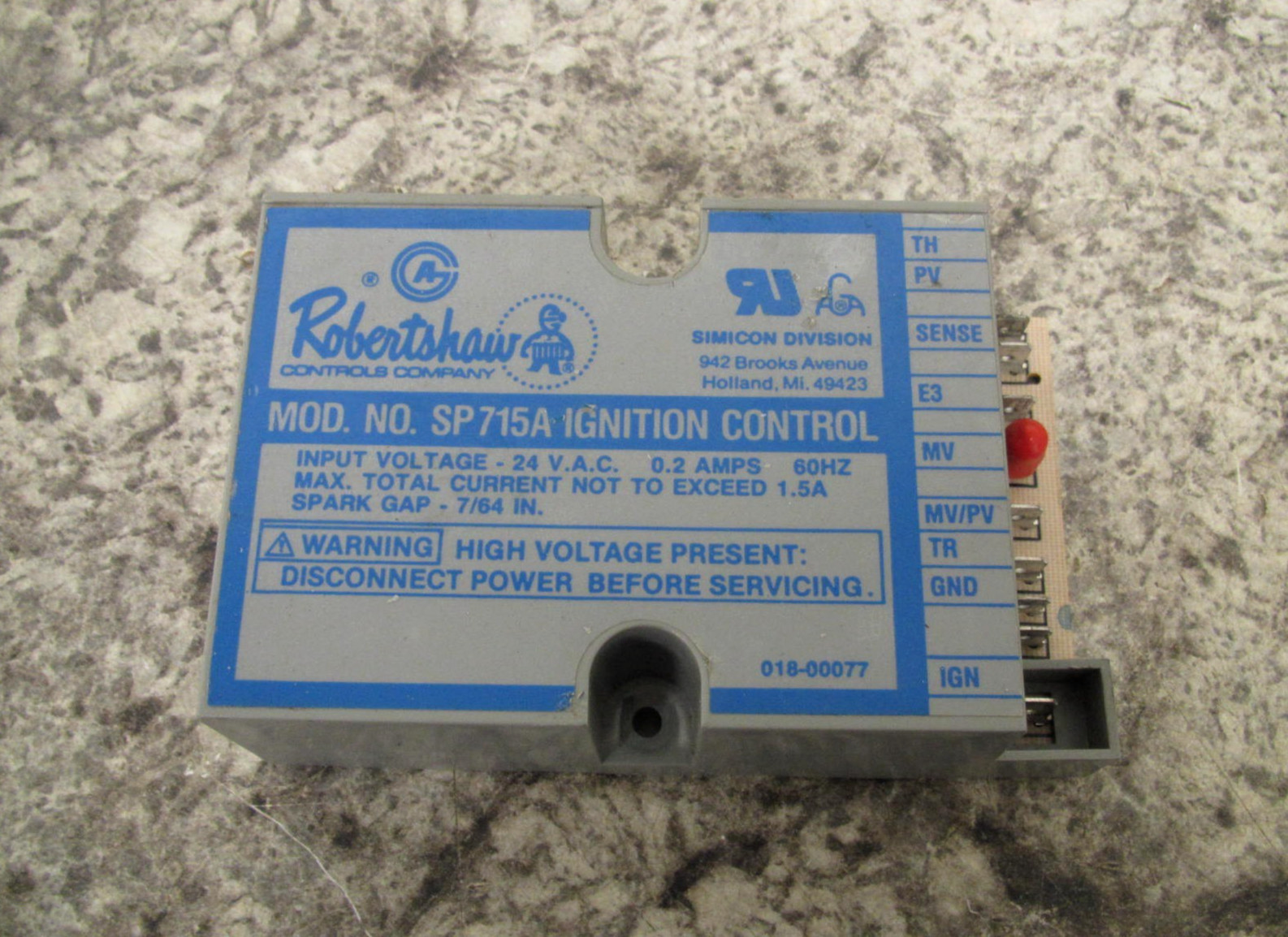 Robertshaw SP715A Furnace Ignition Control Circuit Board Module Free Shipping