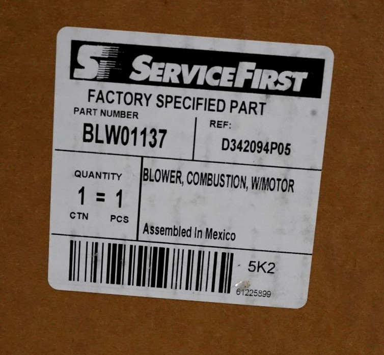 Service First Trane Fasco BLW01137 Blower Combustion Motor Draft Inducer 115V