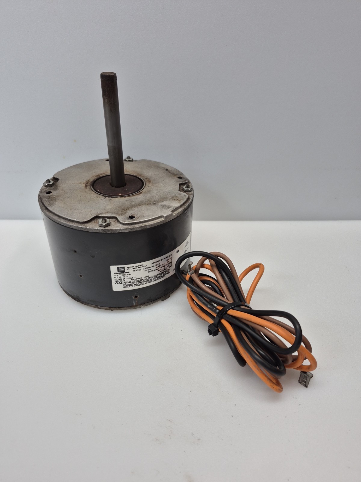 Emerson FAN MOTOR K55HXJKL-2918 51-21854-02 1/5 HP 208/230V 1075 RPM Rheem Ruud