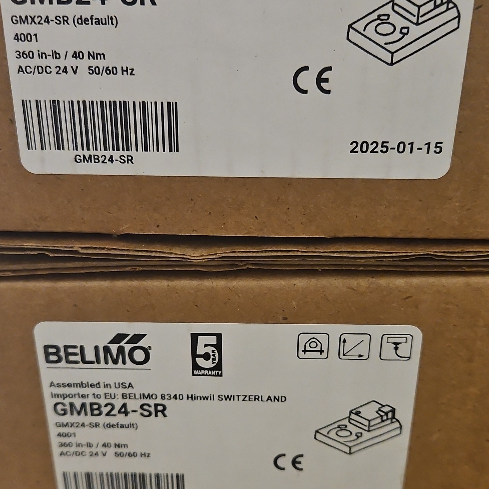 Belimo GMB24-SR HVAC Damper Actuator 24V 360 in-lb 40 Nm AC/DC 50/60Hz