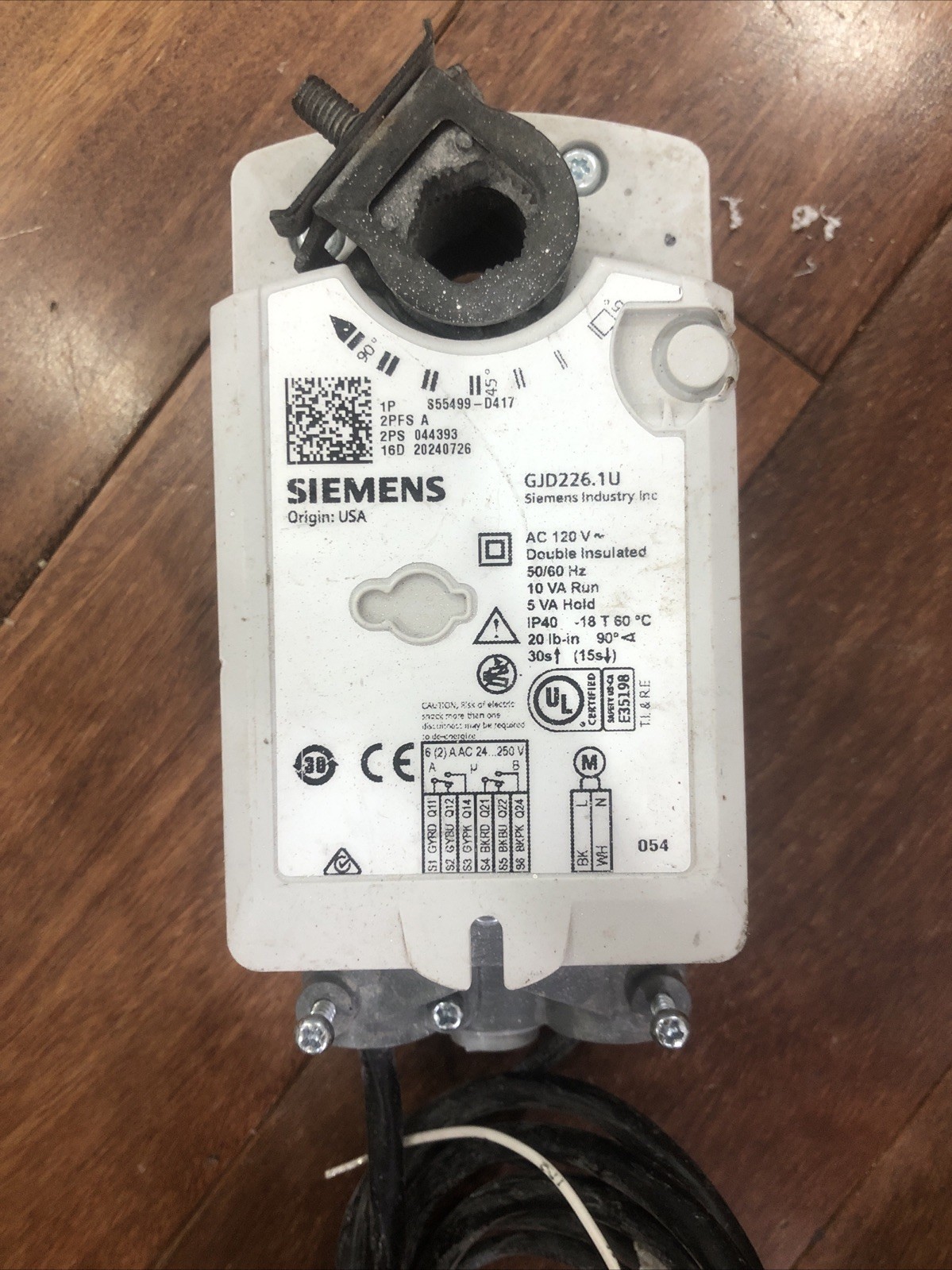 Siemens GJD226.1U Damper Actuator 120V Corded Electric Double Insulated
