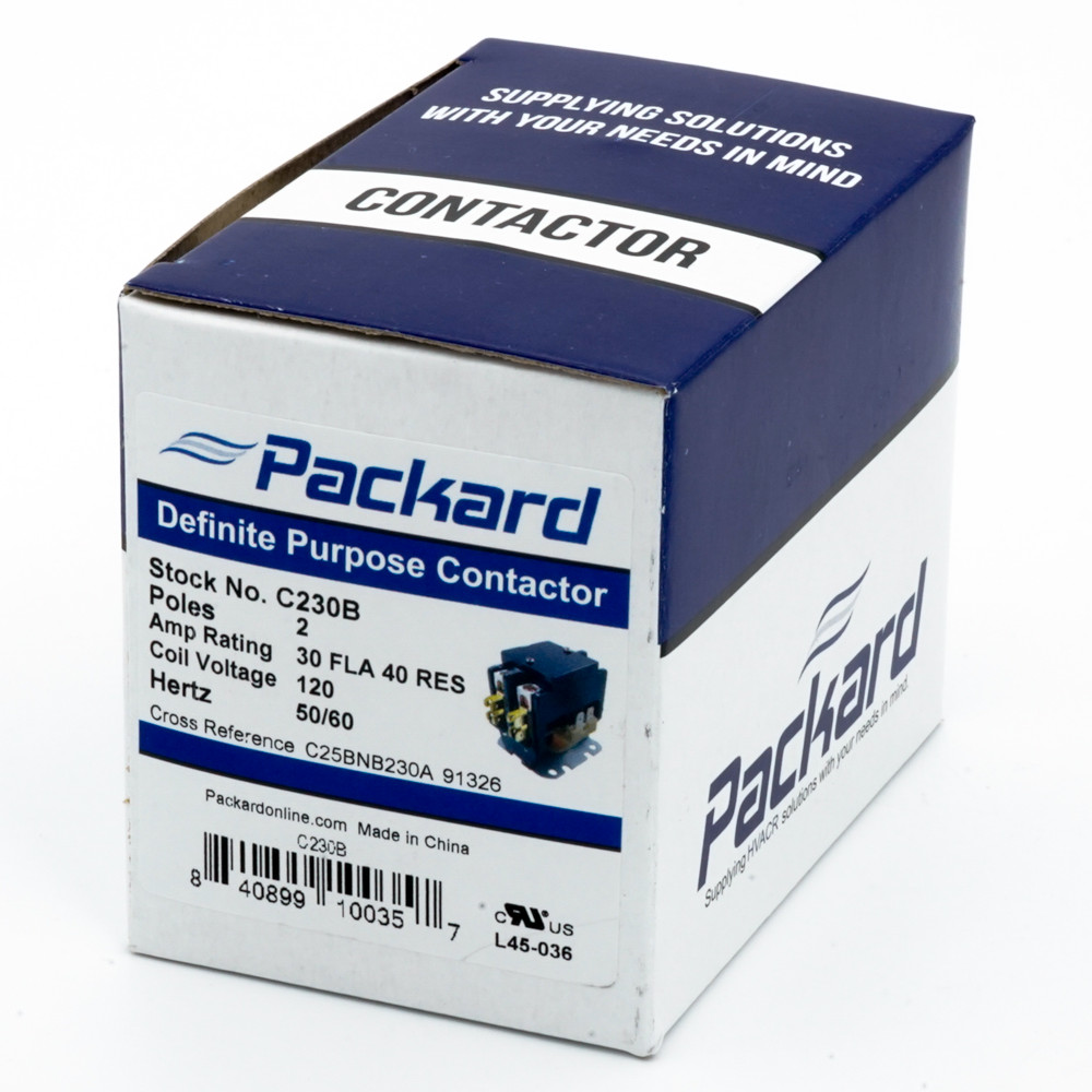 Packard C230B 2 Pole Contactor (120V, 30Amp)