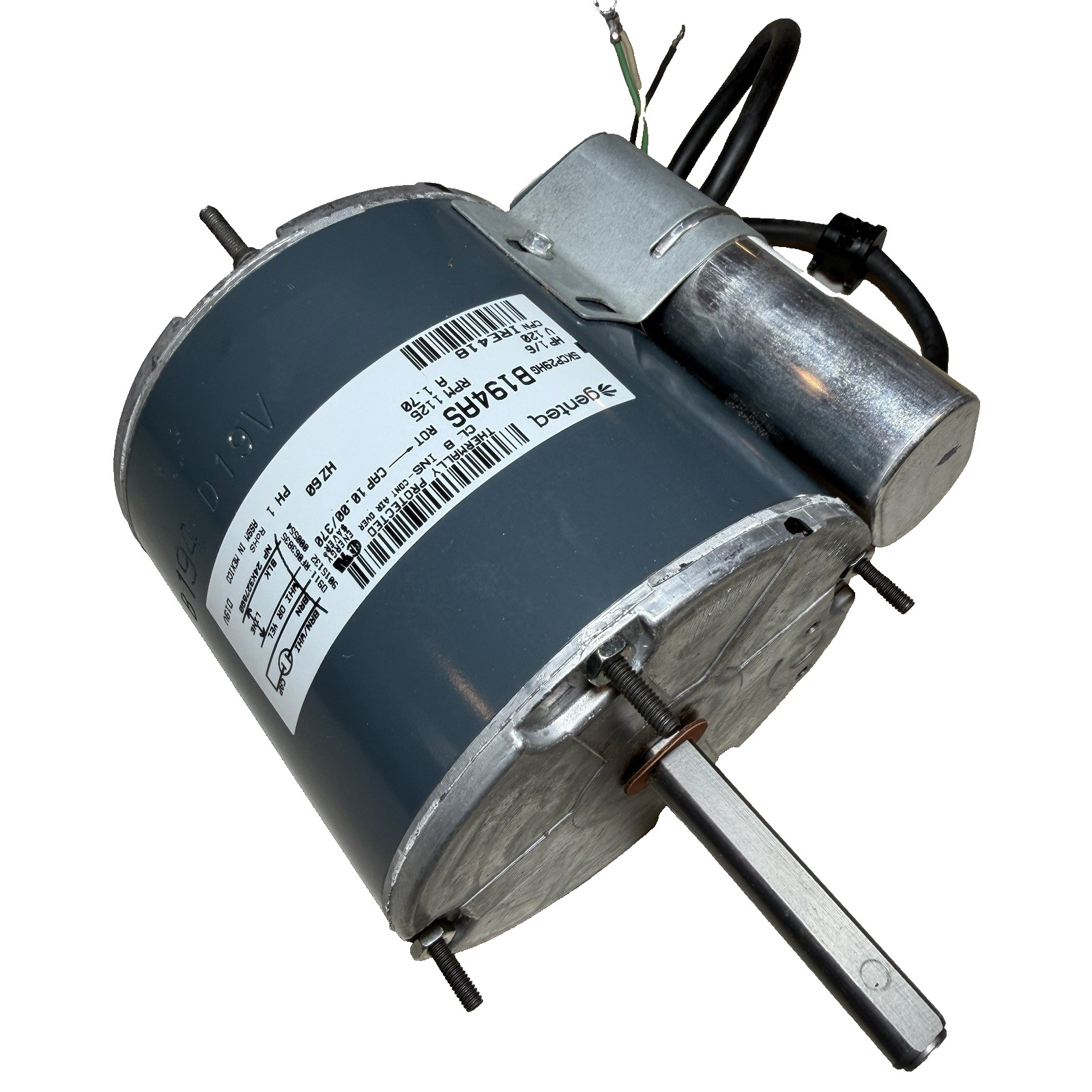 Genteq Motor for Maxx Air IF18UPS Fan, 120 V, 1/6 HP, 1125 RPM, NEW & TESTED
