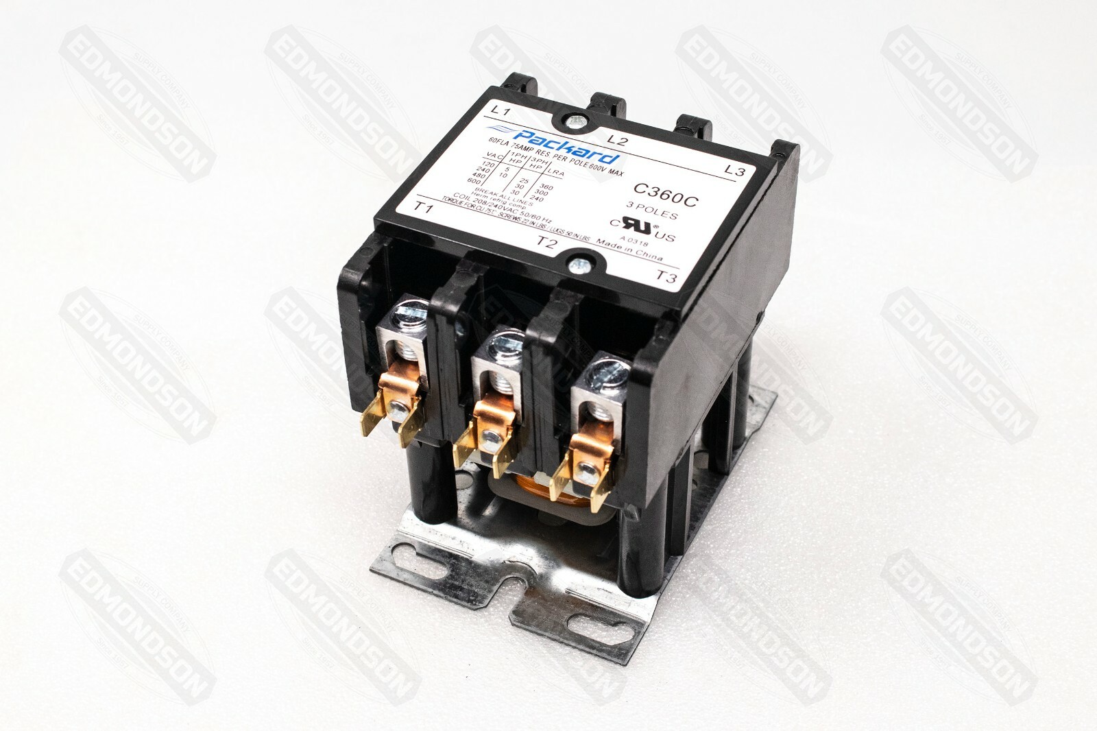 Packard C360C Contactor 3 Pole 60 Amps 208/240 Coil Voltage