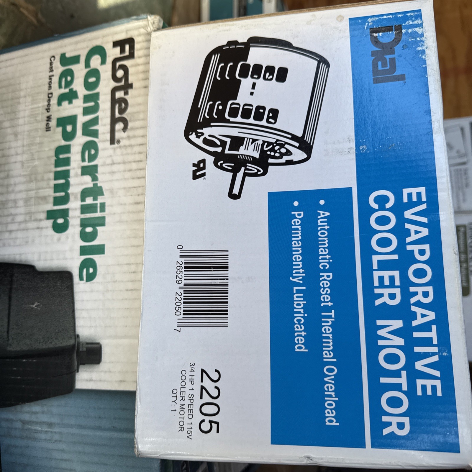 Evaporative Cooler Motor, 0.75 hp, 115 V, 1/2 in Dia Shaft, 1725 rpm Speed, Ball