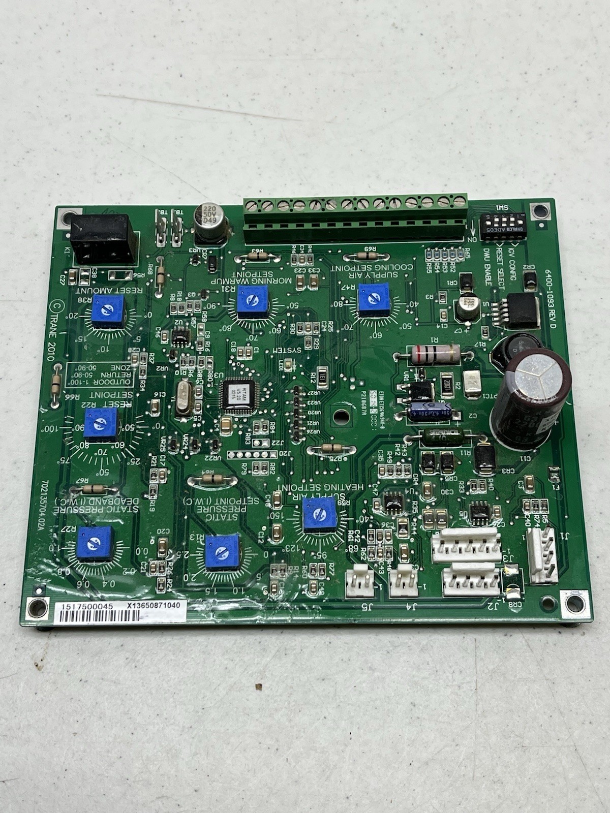 Trane Control Circuit Board X13650871040 6400-1093 REV D 30 DAY WARRANTY